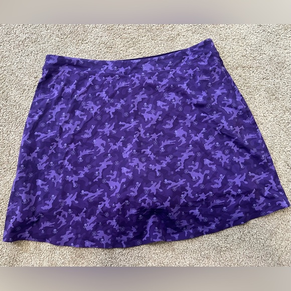 G Fore Womens Sz L Icon Camo Silky Tech Nylon A-Line Skort Midsummer Purple - Picture 6 of 6
